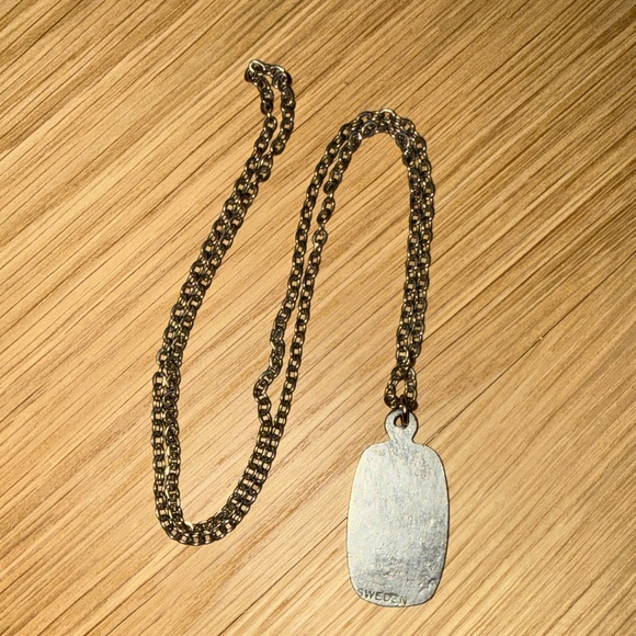 Vintage Viking Warrior Pendant Necklace Antiqued pewter silver made in Sweden - Picture 5 of 5